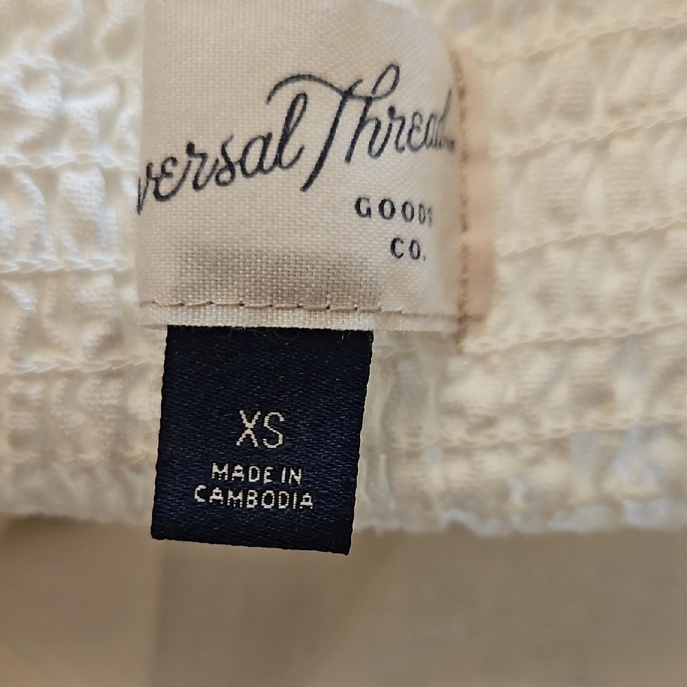 Universal Thread Cream Button-Front Midi Dress - image 3